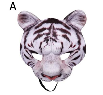 흰색 호랑이 마스크 가면_ 영화 소품 키덜트 할로윈