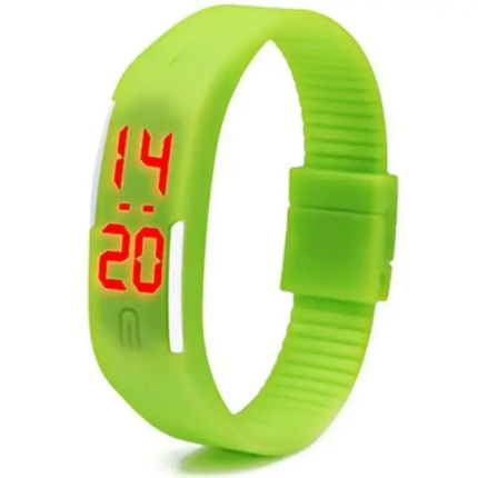 연두색 LED 디지털 실리콘 손목시계 / 운동 공용 LED 손목시계