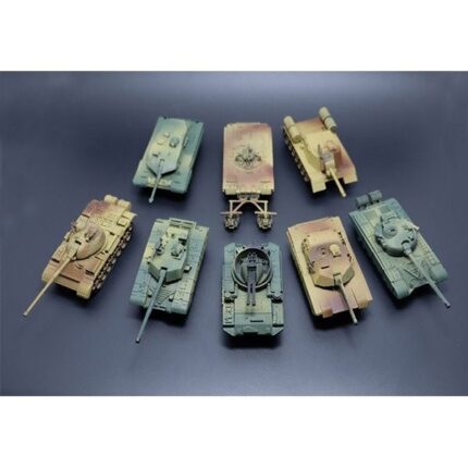 (8개 세트) 4D 탱크 프라모델 조립 장난감 / 밀리터리 블럭 피규어 전차