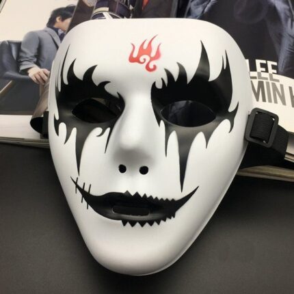 사신 불꽃 콘셉트 파티용 화이트 마스크 / 파티 소품 할로윈 마스크