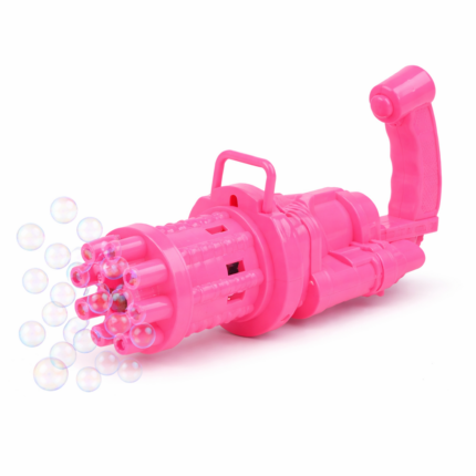 핑크색 8구 자동 게틀링 버블건 / 비눗방울 장난감 총 놀이기구